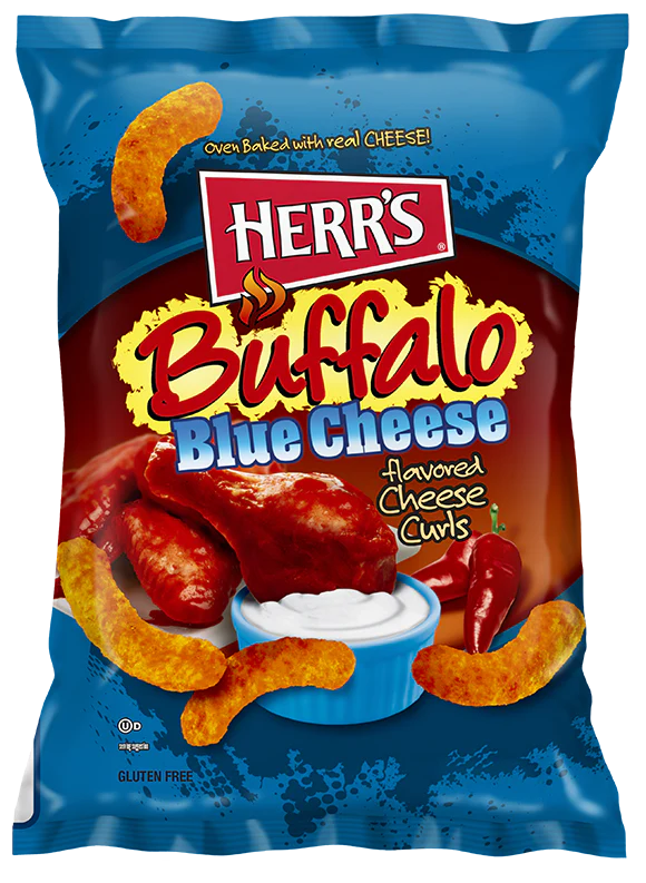 12 Pack x Herr's Buffalo Blue Cheese Flavoured Cheese Curls 170g