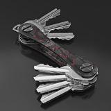KeySmart Original - Compact Key Holder and Keychain Organiser (Up to 8 Keys) - Red Forged Carbon