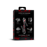 KeySmart Original - Compact Key Holder and Keychain Organiser (Up to 8 Keys) - Red Forged Carbon