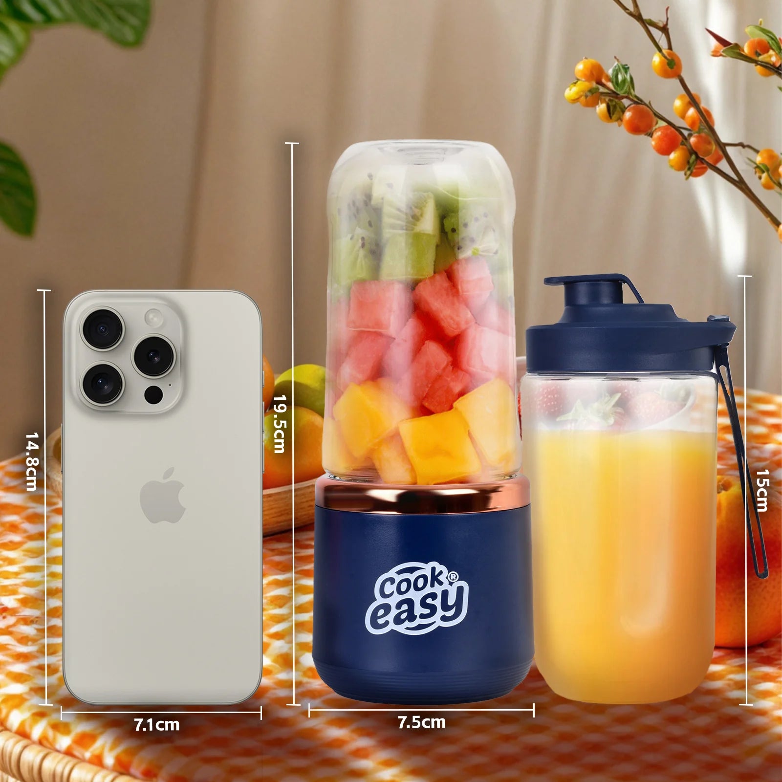 400ml USB-C Rechargeable Portable Juicer with Travel Lid
