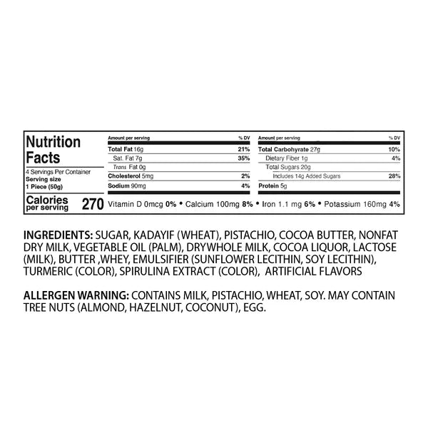 Fiorella Dubai Chocolate Bar 200g