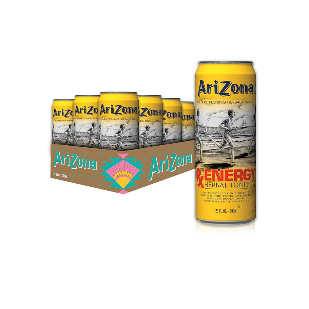 24 Pack x Arizona Rx Energy Herbal Tonic 680mL