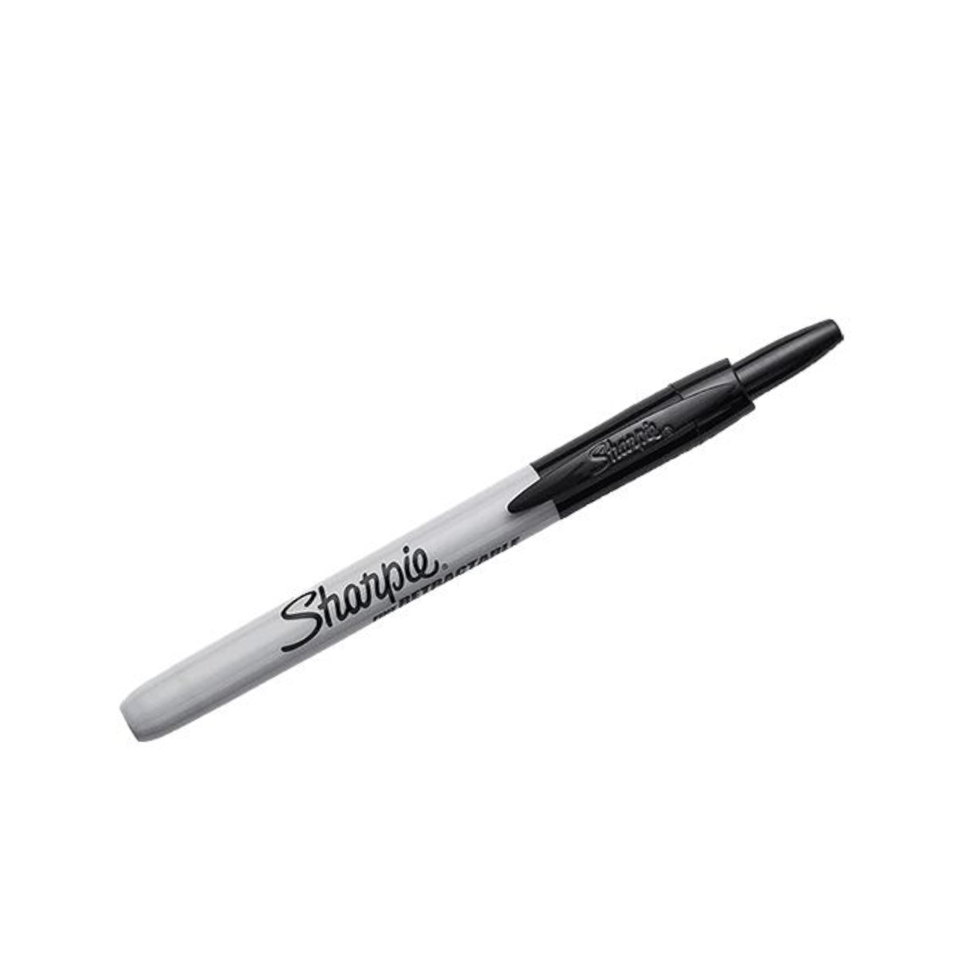 6 Pack x Sharpie Retractable Fine Point Permanent Marker - Black