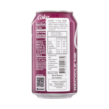 12 Pack x Cherry Coke Soda Can - 355ml