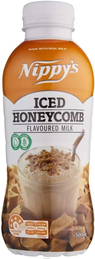12 Pack x Nippys 500ml Bottle Iced Honeycomb Flavoured Milk