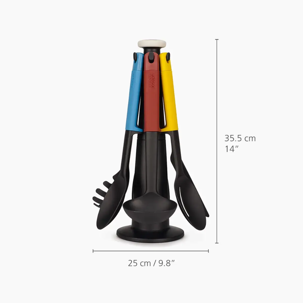 Joseph Joseph Elevate 6 Piece Utensil Set with Storage Stand - Multicolor