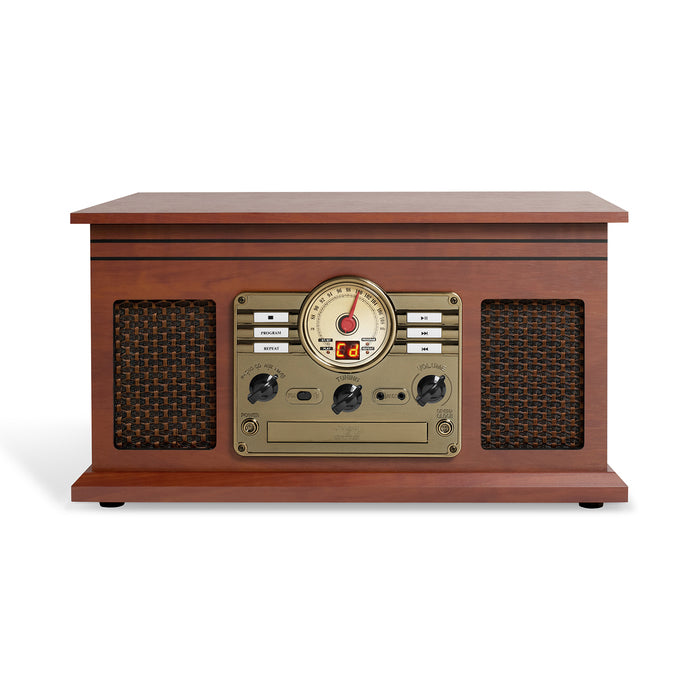 Victrola The Quincy 6-In-1 Bluetooth Record Player - Mahogany