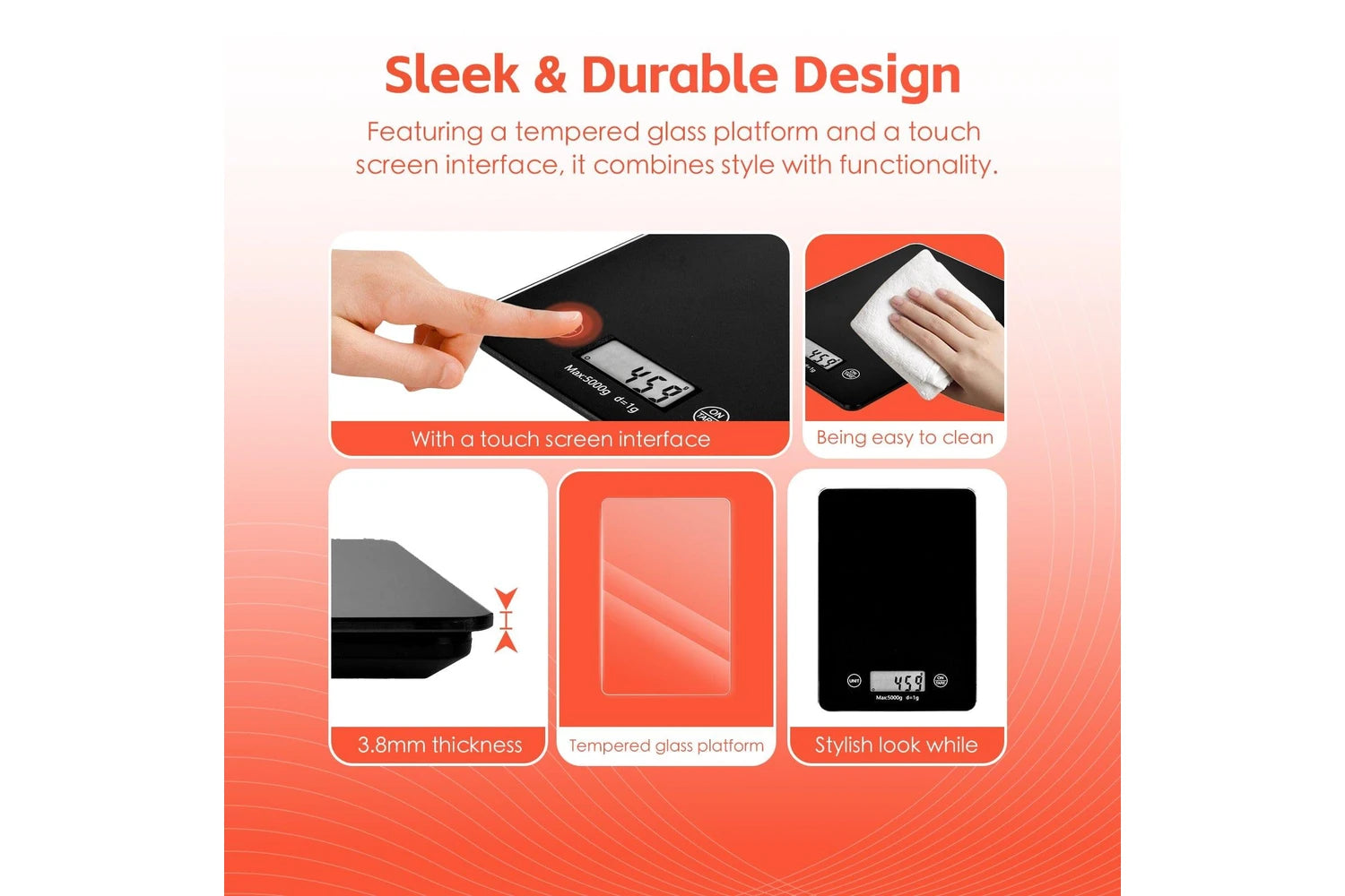 5kg Electronic Digital Glass Kitchen Scale