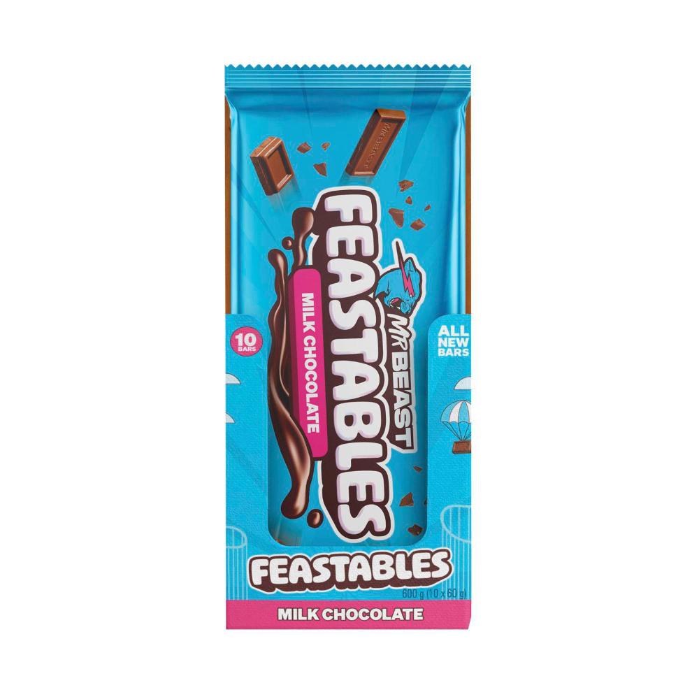 10 Pack x Mr Beast Feastables Milk Chocolate - 60g