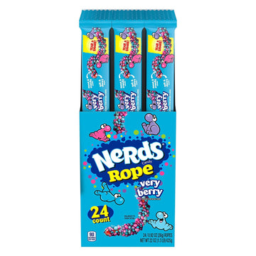 24 Pack x Nerds Rope Gummy & Crunchy Very Berry Candy 26g