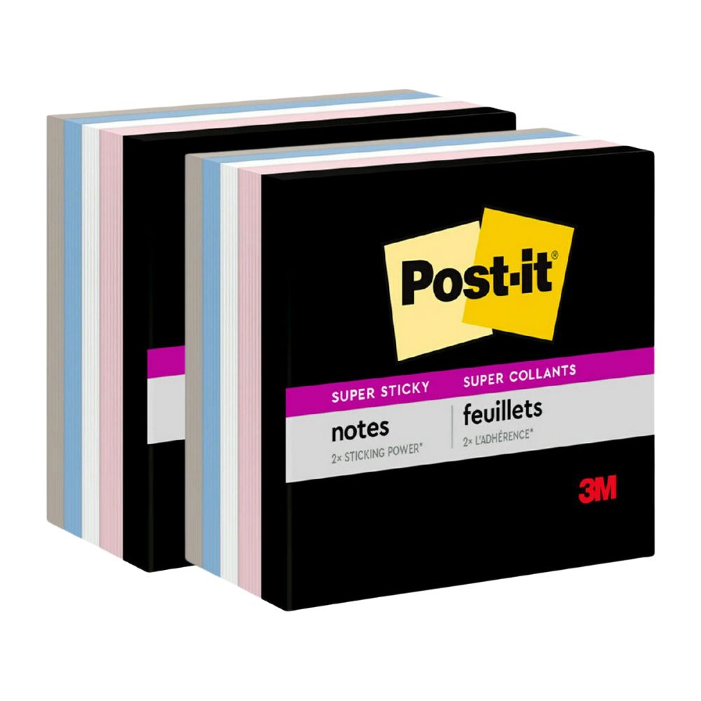 2 Pack x Post-It Super Sticky Notes 76 x 76mm Simply Serene 5pc - Assorted Colours