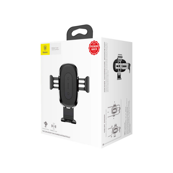 Baseus Wireless Charger Gravity Car Mount Black Smooth Sales