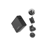 Cygnett PowerPlus 60W Wall Charger + USB-C to USB-C Cable + Travel Adapters - Black