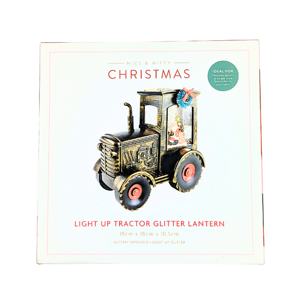 Nice & Nifty Christmas Light Up Tractor Glitter Lantern Smooth Sales