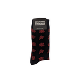 Sock Standard - Black With Red Flowers