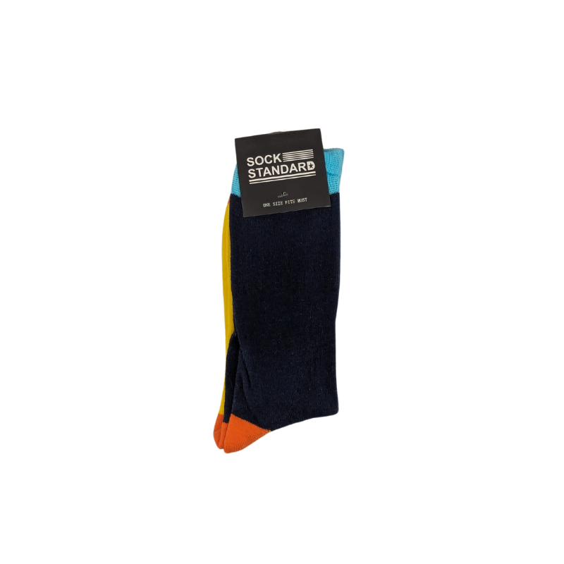 Sock Standard - Navy With Yellow Stripe