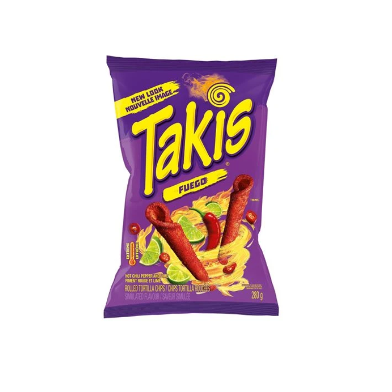 14 Pack x Takis Fuego Hot Chilli Pepper & Lime Tortilla Chips 280g