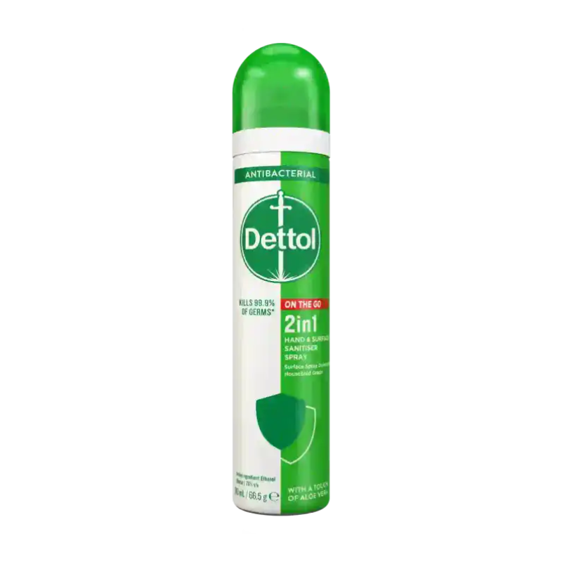 3 Pack x Dettol 2-In-1 Aloe Vera Sanitiser Spray - 90ml
