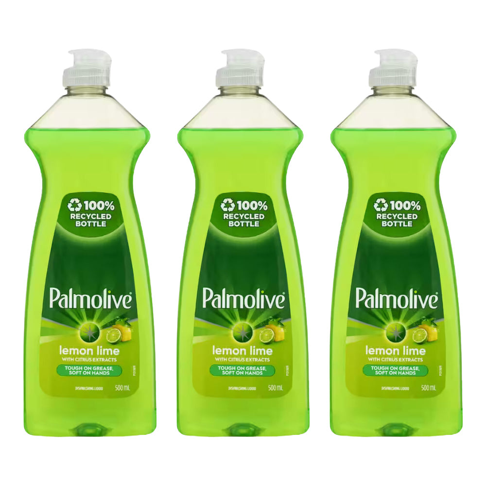 3 Pack x Palmolive Dishwashing Liquid Lemon Lime 500mL