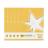 5 Pack x Marbig Star Feint Rulings Exercise Book 160 Pages