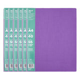 6 x ColourHide A4 My Wingman Display Book Purple 40 Pockets