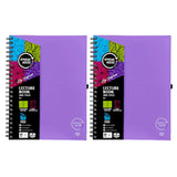 2 Pack x Spirax Kode A4 Purple Lecture Book With Pen Holder 140 Page