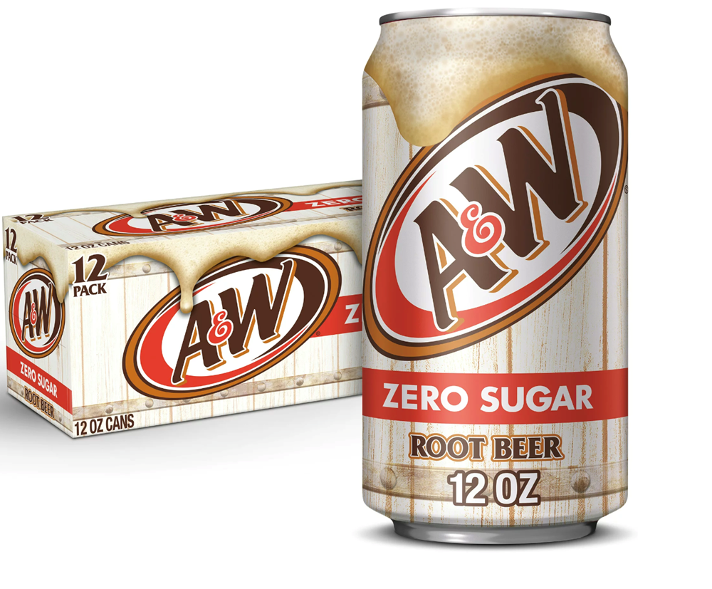 12 Pack x A&W Root Beer Zero Sugar - 355ml