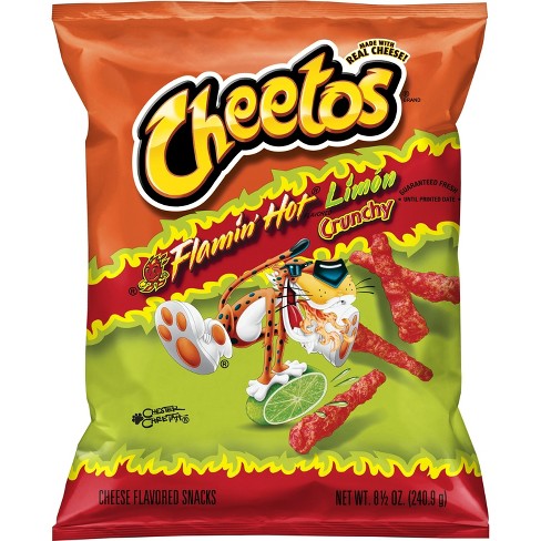 10 Pack x Cheetos Flamin Hot Limon Crunchy Cheese Flavoured Snacks 226g