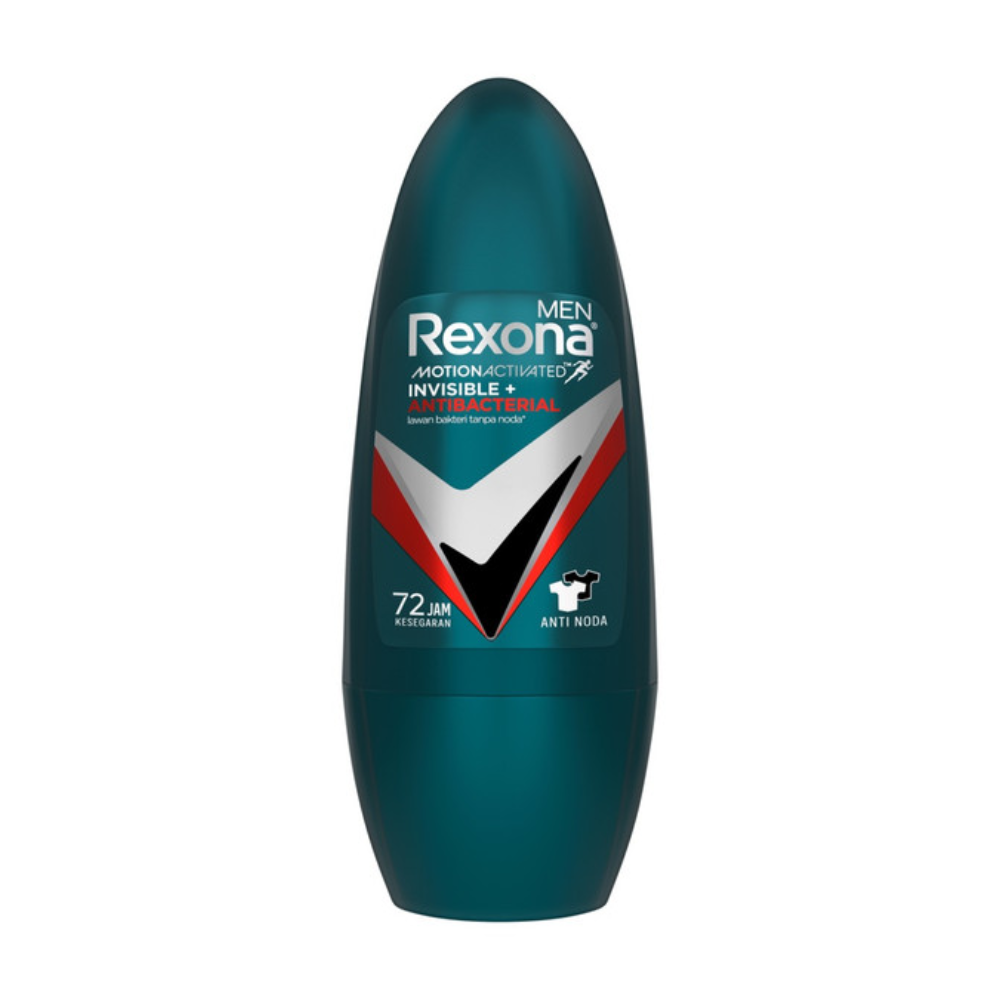 6 Pack x Rexona Men Invisible & Antibacterial Roll On Antiperspirant Deodorant - 45ml