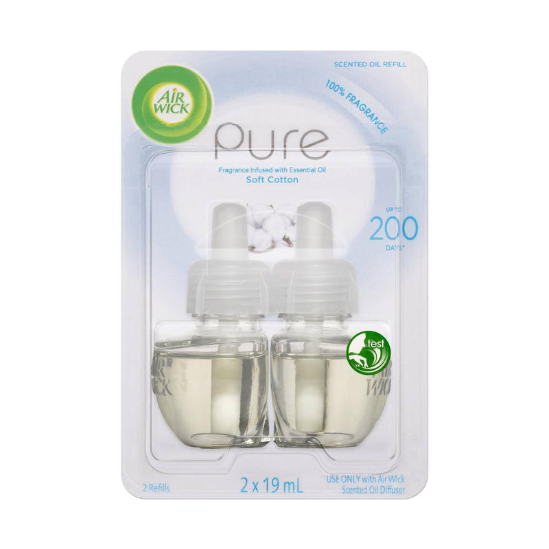 Air Wick Pure Soft Cotton Scented Oil Refill 19ml - 2 Pack