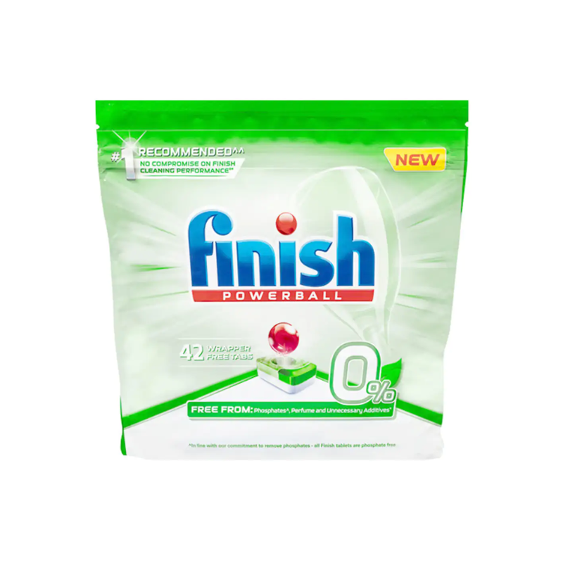 2 Pack x Finish Powerball Wrapper Free 0% Dishwasher 42 Tablets