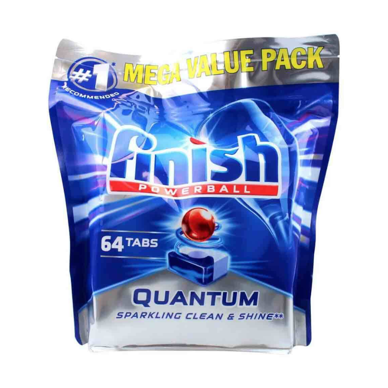 4 Pack x Finish Powerball Quantum Dishwasher 64 Tablets Lemon Sparkle