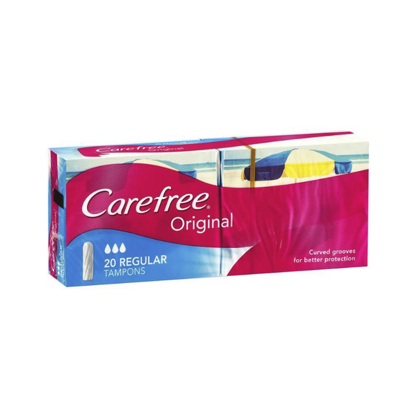 12 x Carefree Original Regular Tampons 20 Pack Smooth Sales