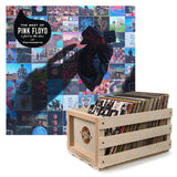 Crosley Record Storage Crate Pink Foyd The Best Of Pink Floyd: A Foot In The Door Vinyl Album Bundle