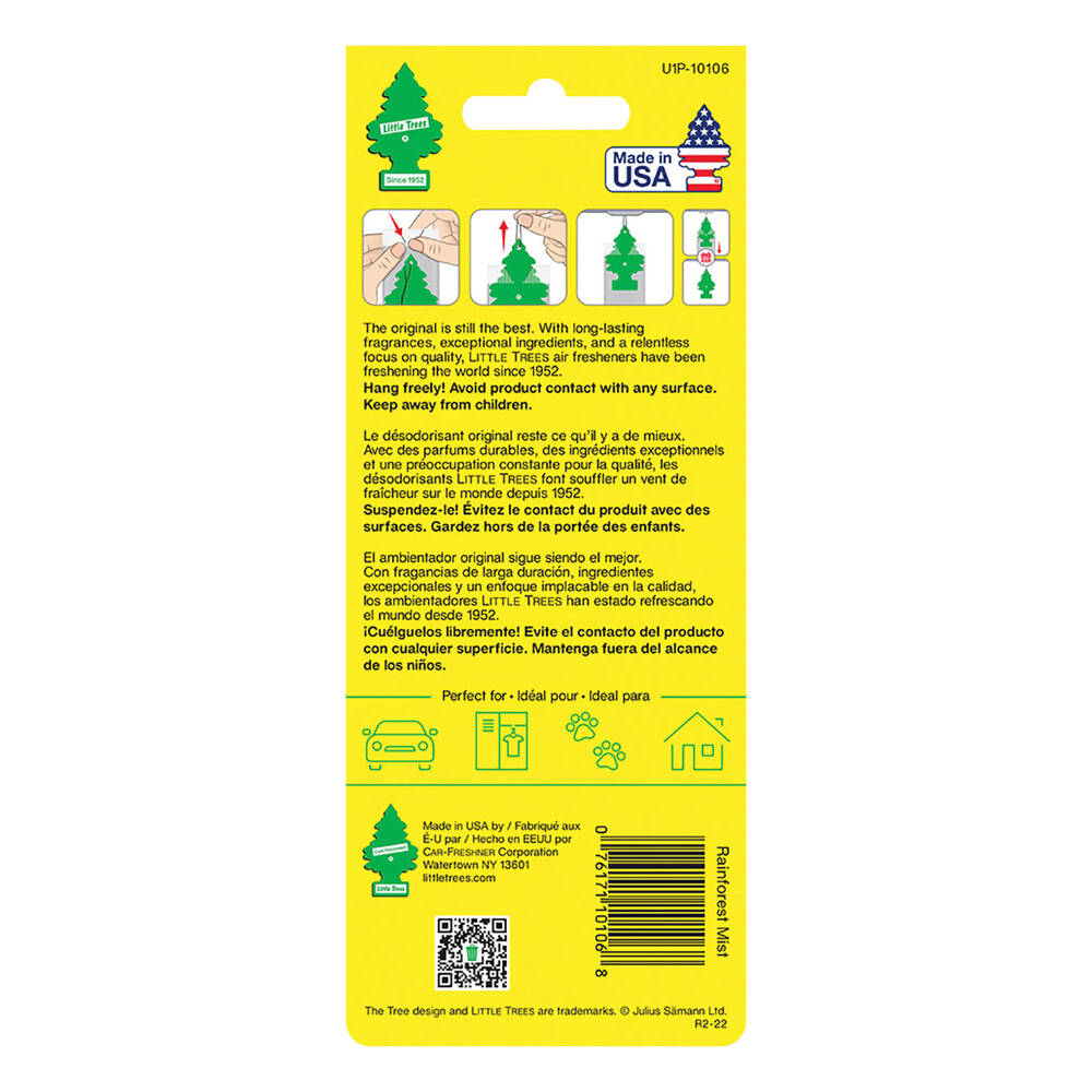 2 Pack x Little Trees Air Freshener - Rainforest Mist