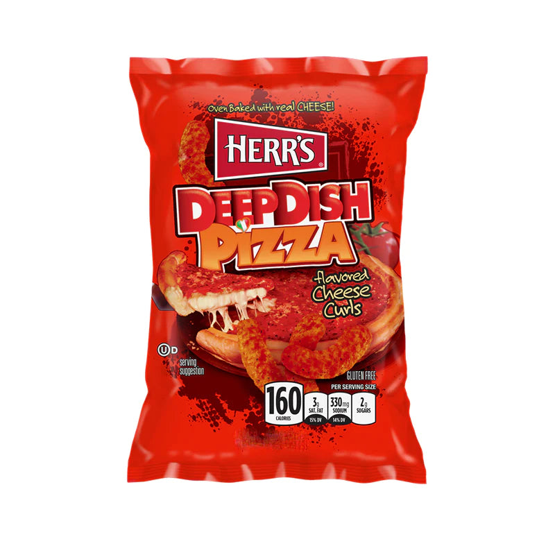 12 Pack x Herr's Deep Dish Pizza Cheese Flavoured Cheese Curls 198g