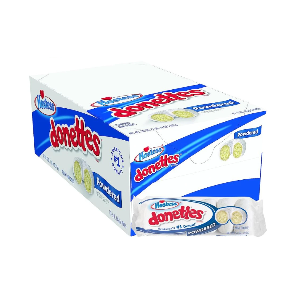 10 Pack x Hostess Powdered Donettes - 6 Donettes - 85g