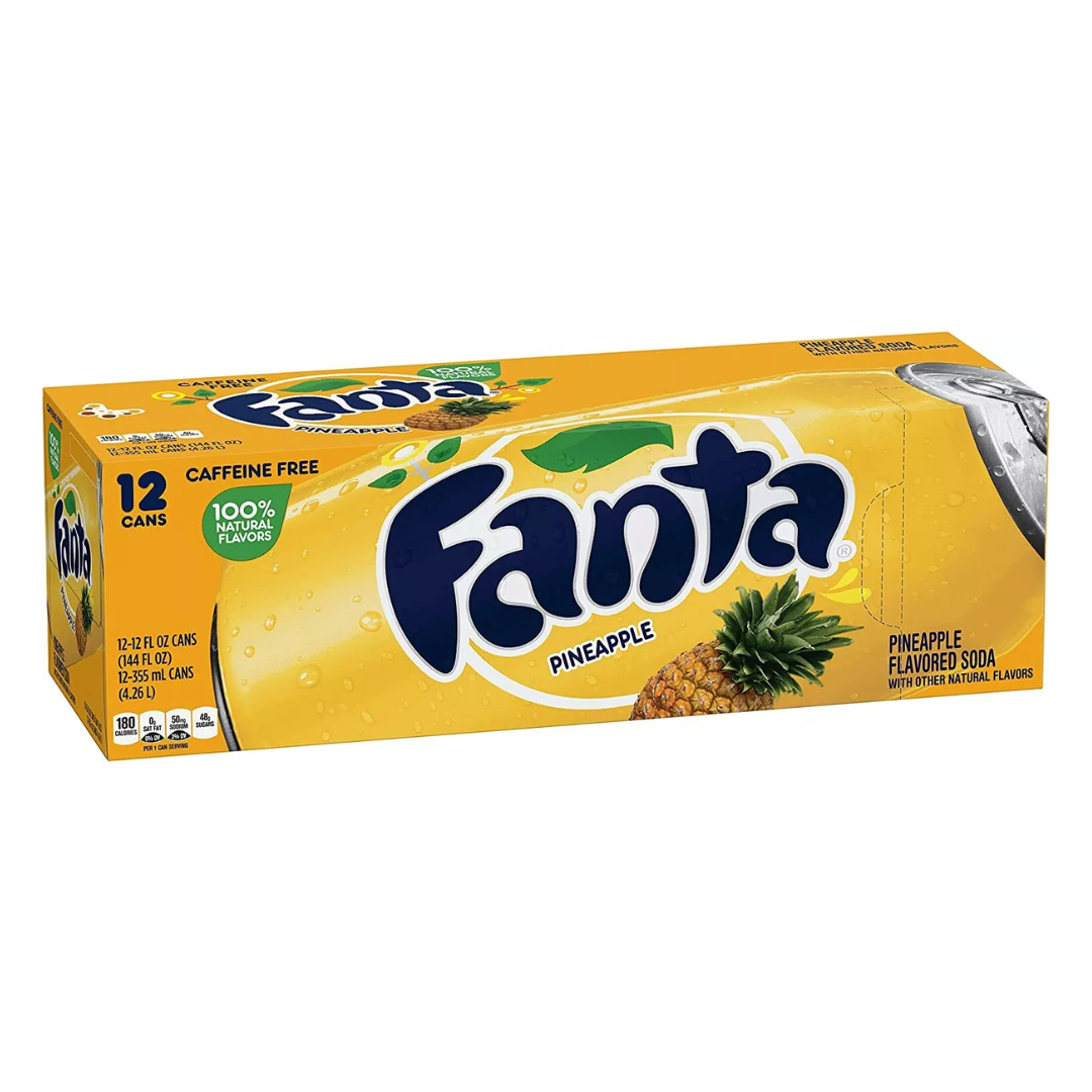 12 Pack x Fanta Pineapple Soda Can 355ml