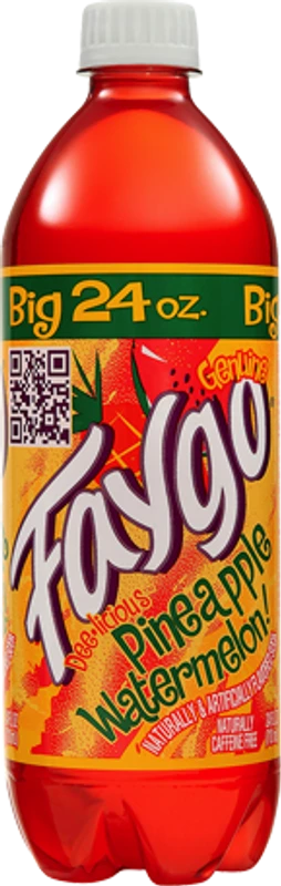 24 Pack x Faygo Pineapple & Watermelon Soda 680ml