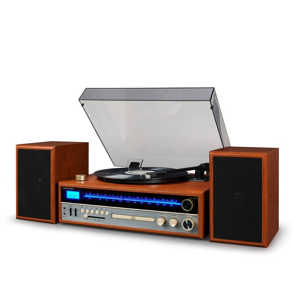 Refurbished Crosley 1975T 8-In-1 Entertainment System - Walnut