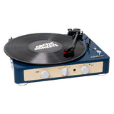 Gadhouse Brad MKII Record Player - Navy + Bundled Record Storage Crate