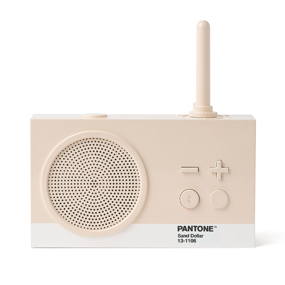 Lexon GIFT Set PANTONE - Includes Mino+ Mini Speaker, Flip Classic Clock, Mina M Lamp, Thykho 3  Speaker - Sand