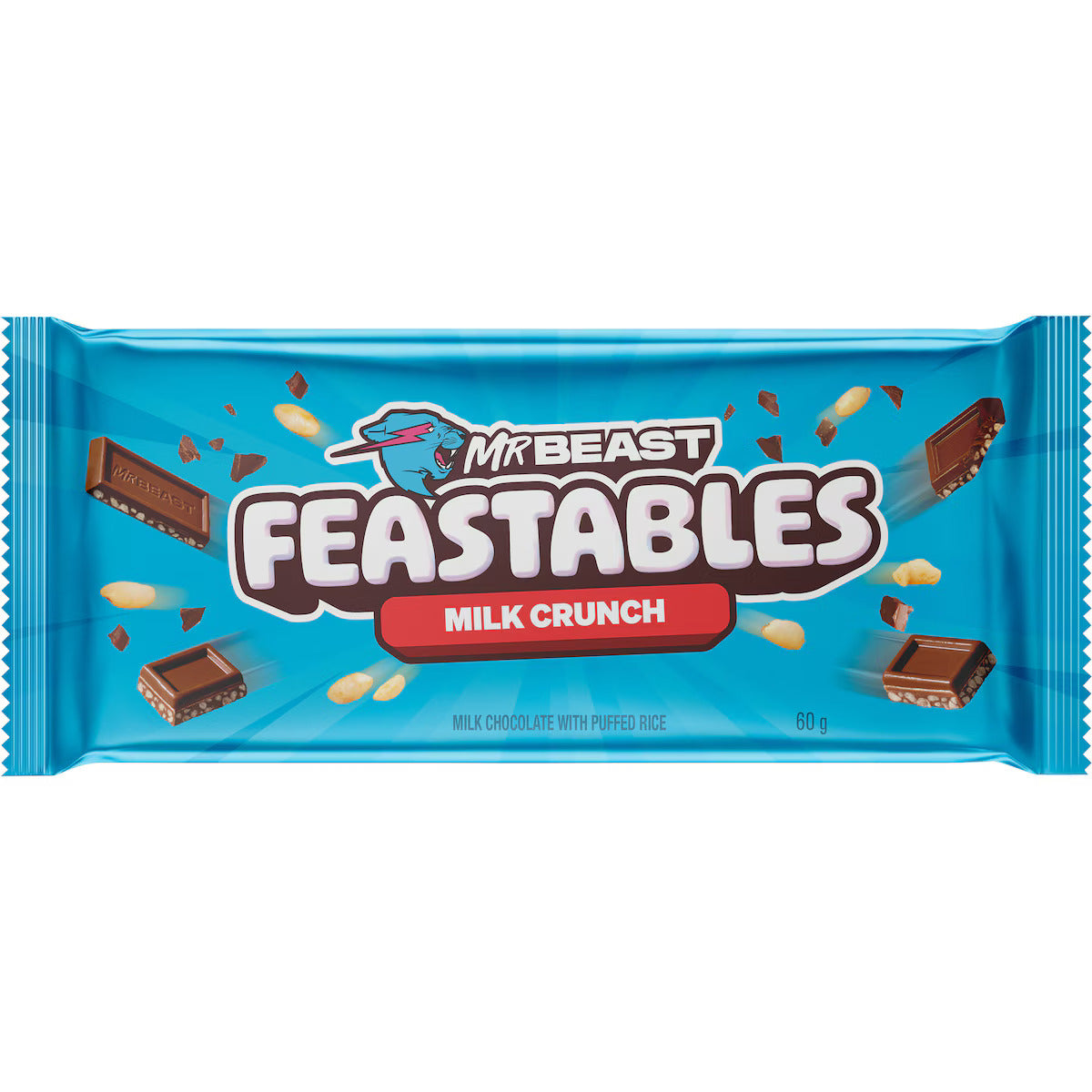 10 Pack x Mr Beast Feastables Milk Chocolate Crunch - 60g