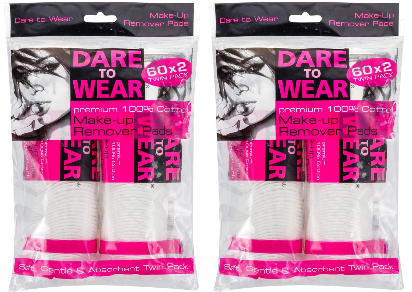 2 Pack x Dare To Wear Make-Up Remover Pads Twin Pack 120pc