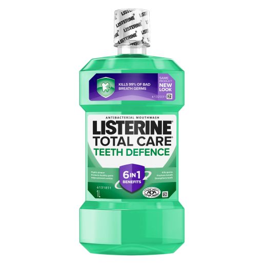 4 Pack x Listerine 1L Antibacterial Mouthwash Total Care Teeth Defence