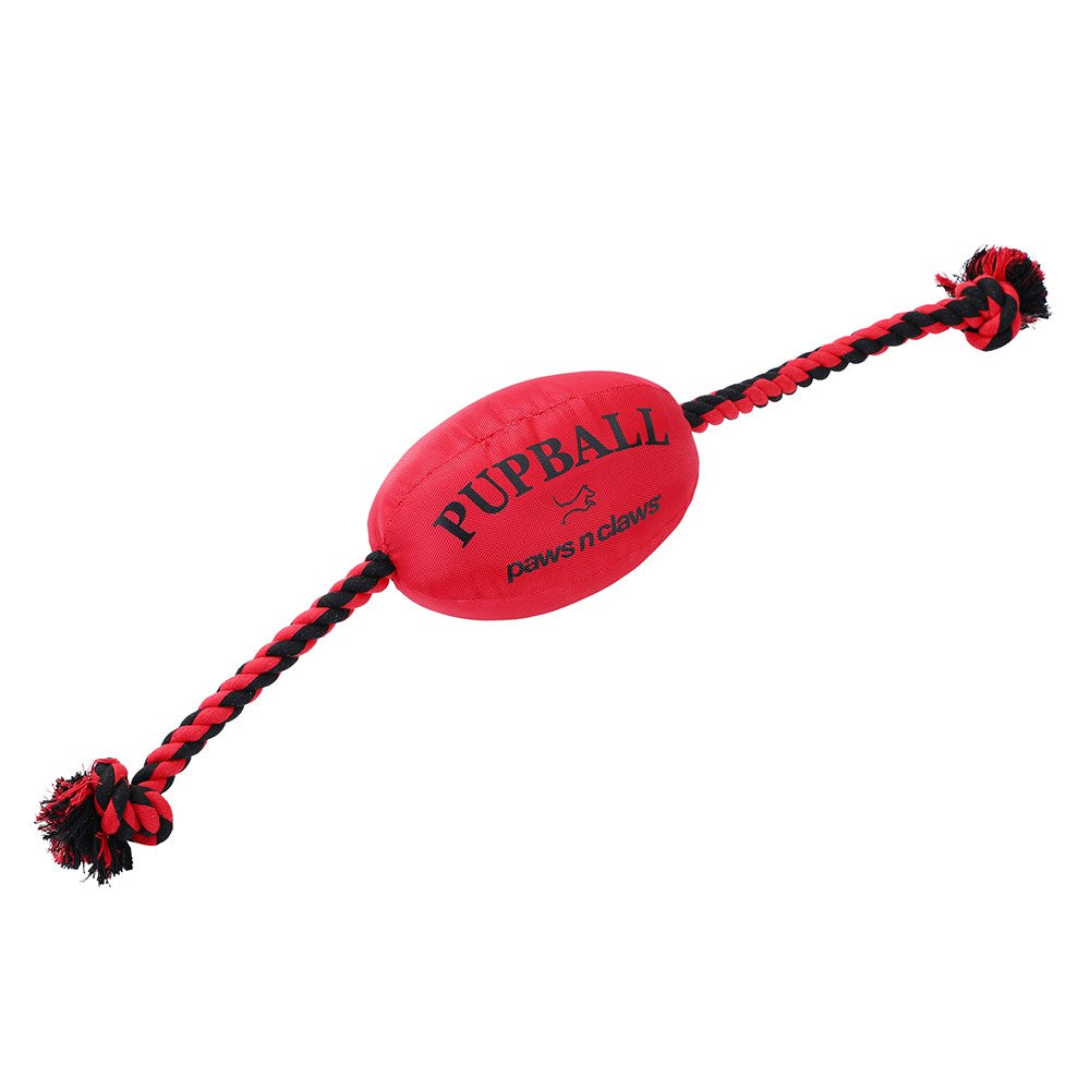 Paws & Claws Footy Oxford Rope Tugger Squeaky Plush - 75x25x20cm