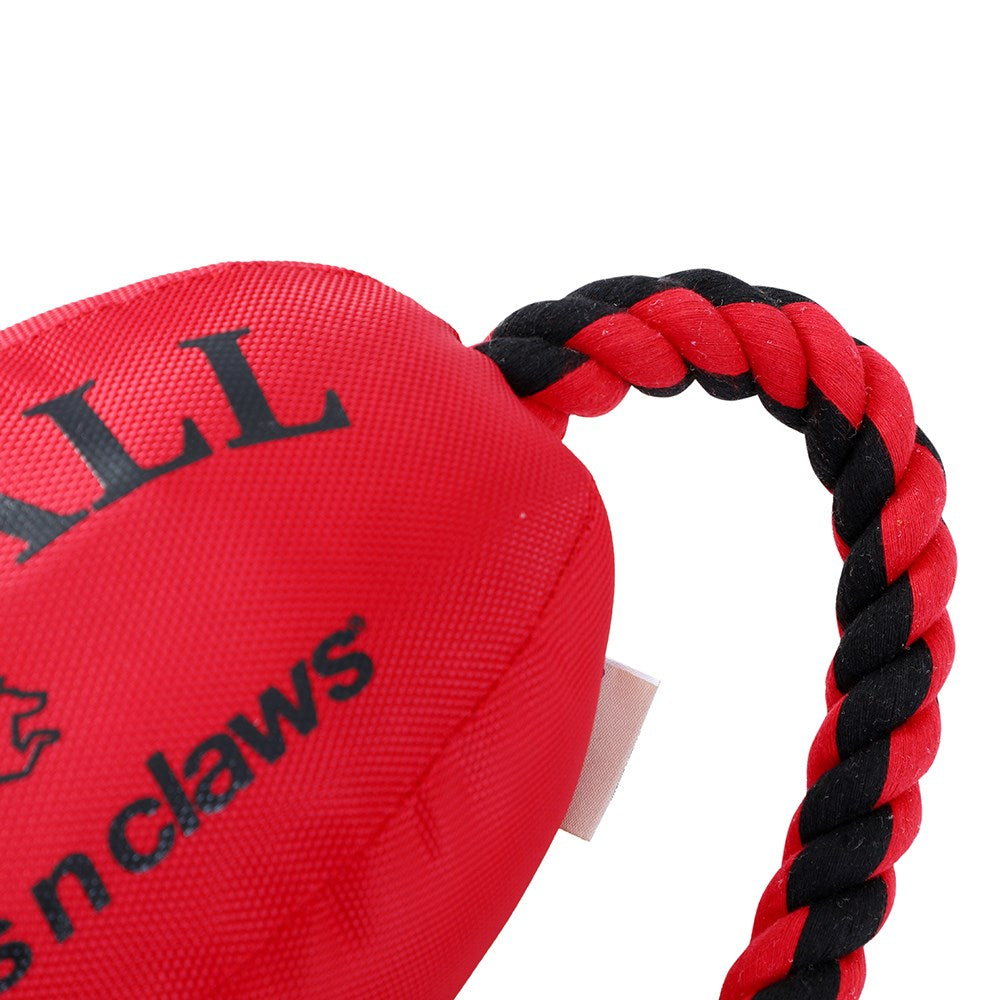 Paws & Claws Footy Oxford Rope Tugger Squeaky Plush - 75x25x20cm