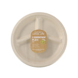 2 x Lemon & Lime ECO Sugarcane 3 Compartment Plate 10 Pack - 26cm