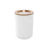 Boxsweden Bano Toothbrush Holder with Bamboo Top - 7.5x7.5x10.5cm