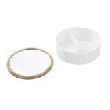 Boxsweden Bano Round Jewellery Organiser Box with Mirror Top - 14x14x5cm